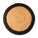 Jute Round Floor Carpet | Black Border | Ultra Large - 4x4