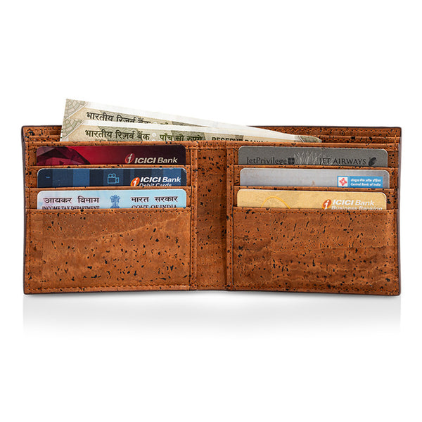 Cork Bi-Fold Wallet for Men | Woodland Brown