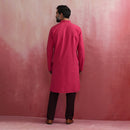 Cotton Pink Kurta for Men | Mandarin Collar