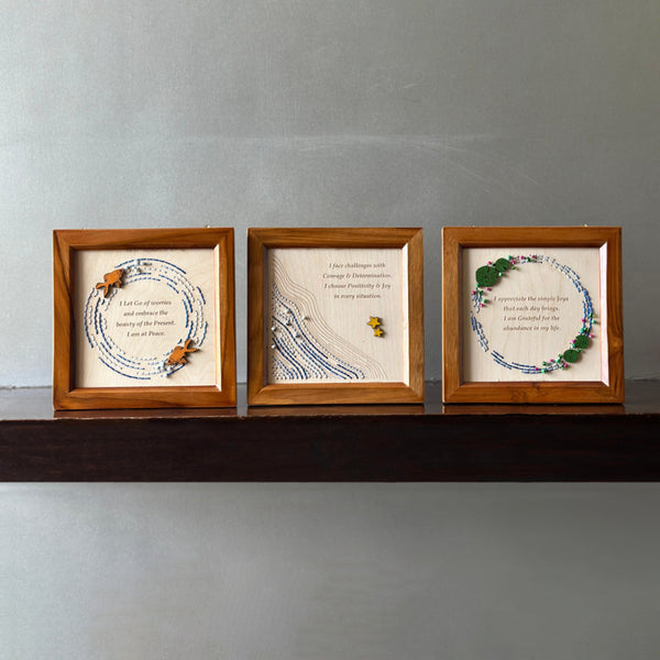 Wooden Affirmation Frame | Gratitude | Brown