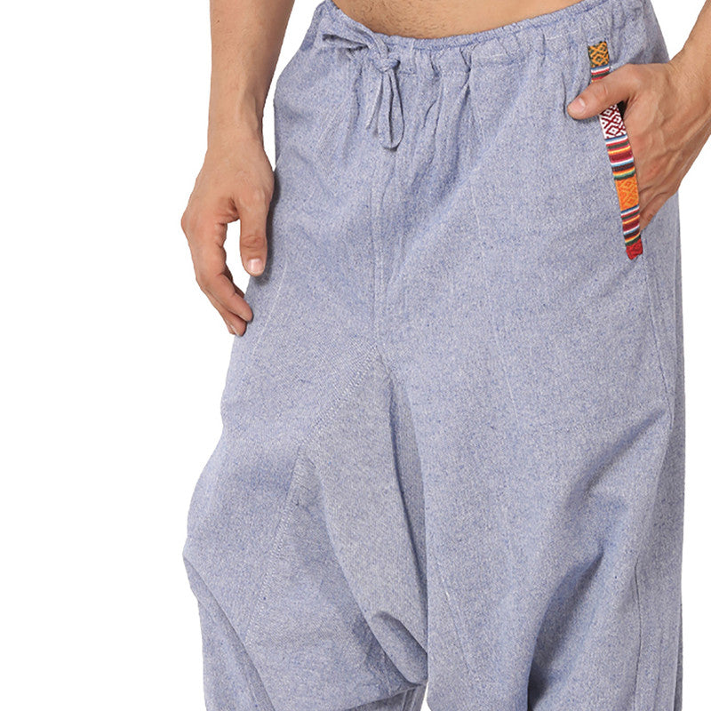 Cotton Harem Pants for Men | Lavender Blue | Tribal Print