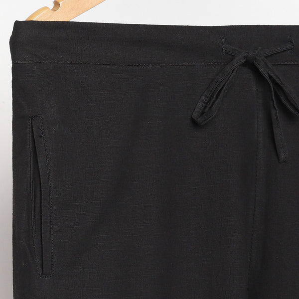 Organic Cotton Pants for Women | Slim Fit | Black