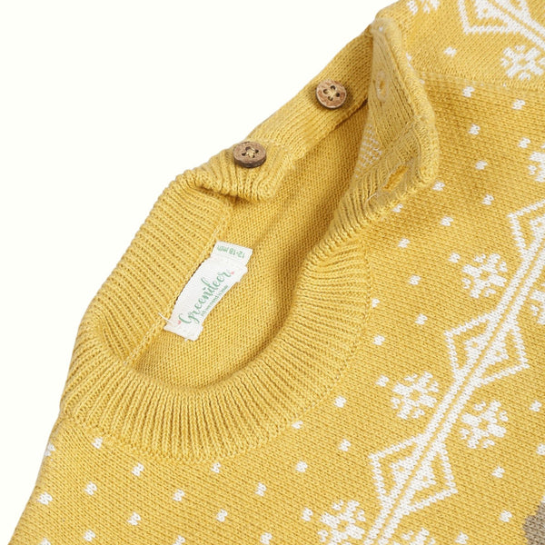 Cotton Yellow Sweater for Babies & Kids | Bear Design