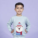 Cotton Blue Sweater for Babies & Kids | Bear Design | Full Sleeves