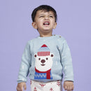 Cotton Blue Sweater for Babies & Kids | Bear Design | Full Sleeves