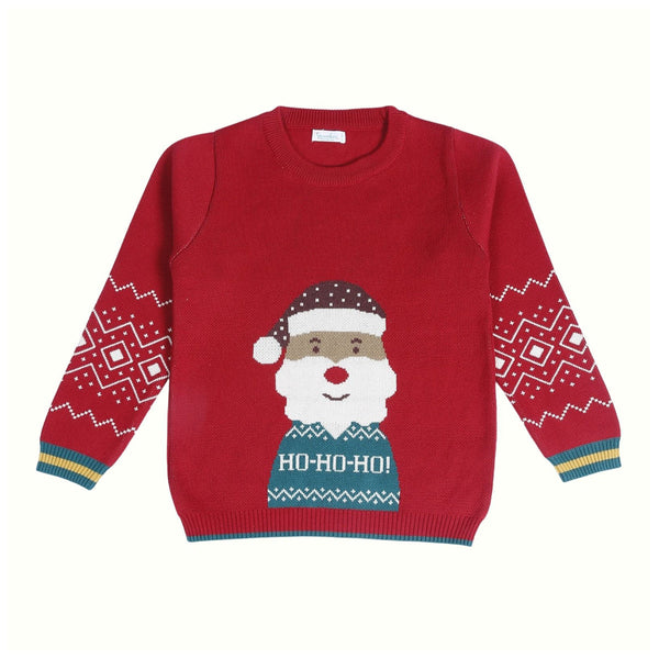 Cotton Red Sweater for Babies & Kids | Santa Design | Full Sleeves