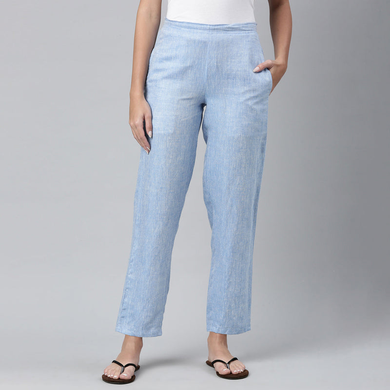 Buy Womens Cotton Linen Casual Wear Regular Fit PantsCottonworld