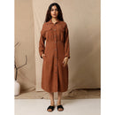 Tencel Oversized Midi Dress | Brown