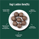 Hand Rolled Ragi Laddoos | Brown Sugar, Cow Ghee, Almonds & Jaggery | 250 g