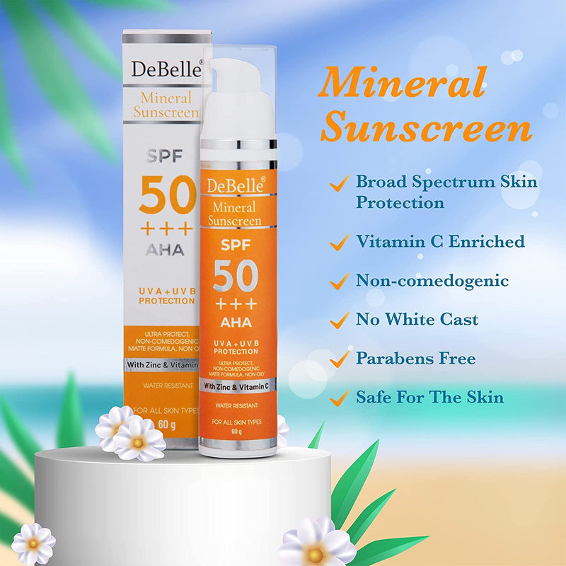 Mineral Sunscreen | SPF 50+++ with Vitamin C | Water Resistant | 60 g