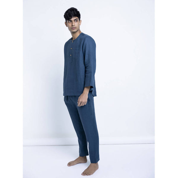 Linen Men Pyjamaset | Indigo