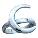 92.5 Silver Crescent Shaped Ring