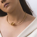 Brass Choker Necklace |  18K Gold Plated