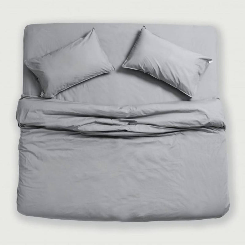 Organic Cotton Basic Duvet Cover Set | Grey