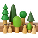 Birch and Bug Wooden Toys for Kids | Birch Folk In Evergreen Forest | BPA Free | Set of 12