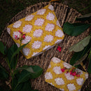 Hand-Block Printed Yellow Cotton Pouch