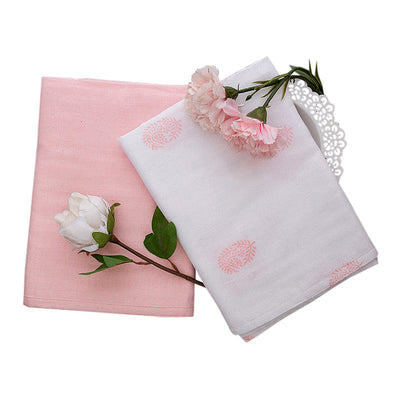 Cotton Baby Swaddle | Pink | Set of 2 | 99 x 99 cm