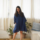 Linen Dress For Women | Kimono Sleeves | Indigo