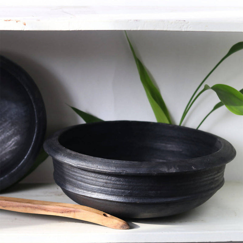 Clay Pots For Cooking | Blackened Clay | 9 inch