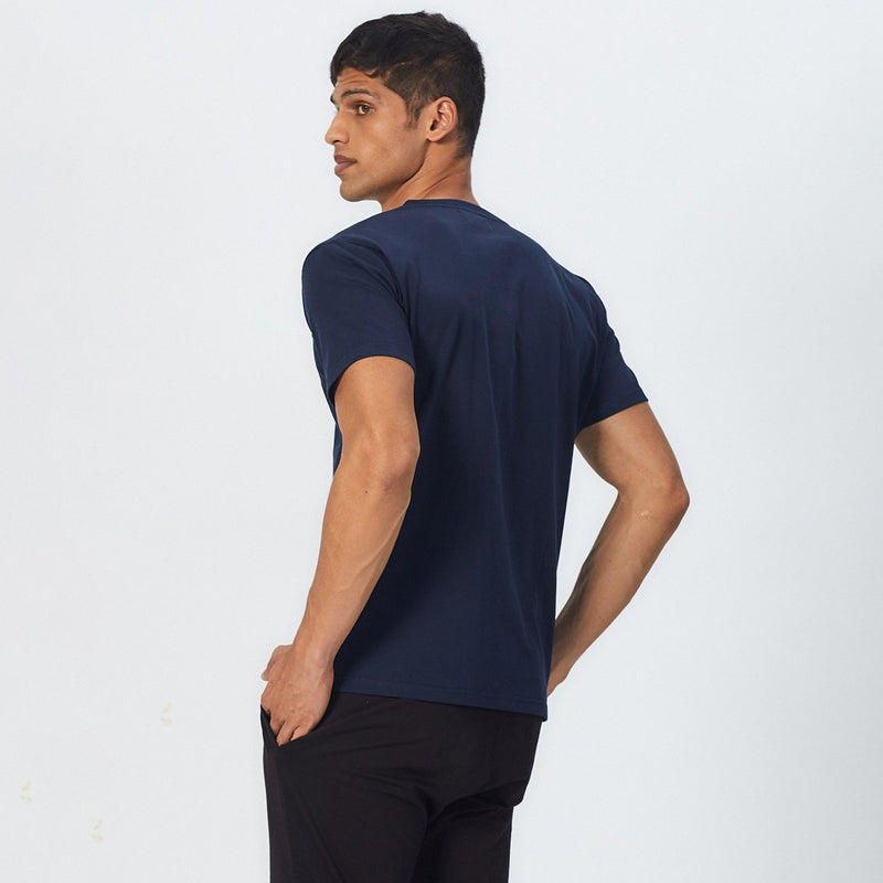 Pima Cotton T-Shirt | V-Neck | Sea Blue