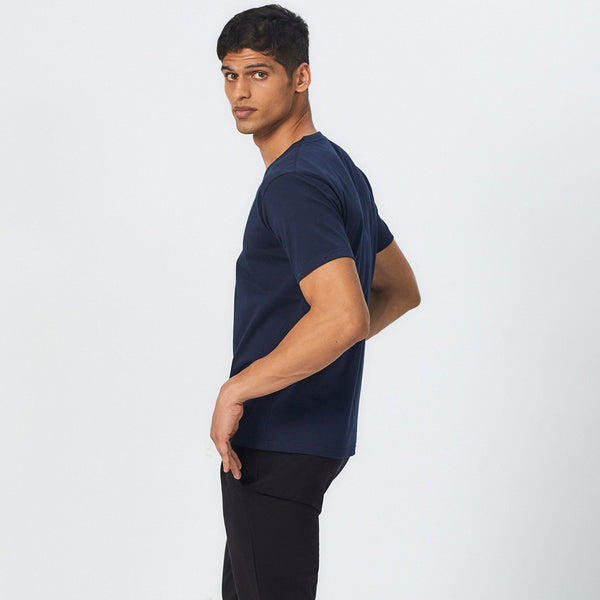 Pima Cotton T-Shirt | V-Neck | Sea Blue