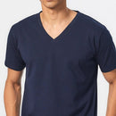 Pima Cotton T-Shirt | V-Neck | Sea Blue