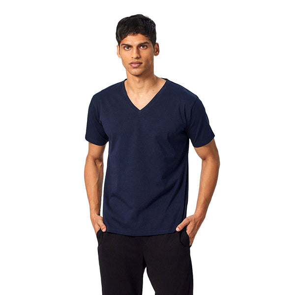 Pima Cotton T-Shirt | V-Neck | Sea Blue