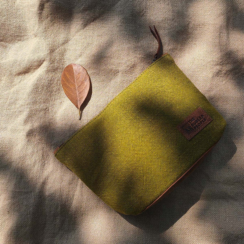 Canvas Utility Pouch | Handcrafted Olive  | Jute