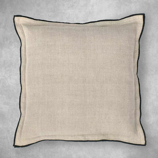 Linen Cushion Cover | Needle Work | Beige