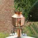 Copper Utensils | Copper Water Dispenser with Lid | Glass & Stand | 10 L