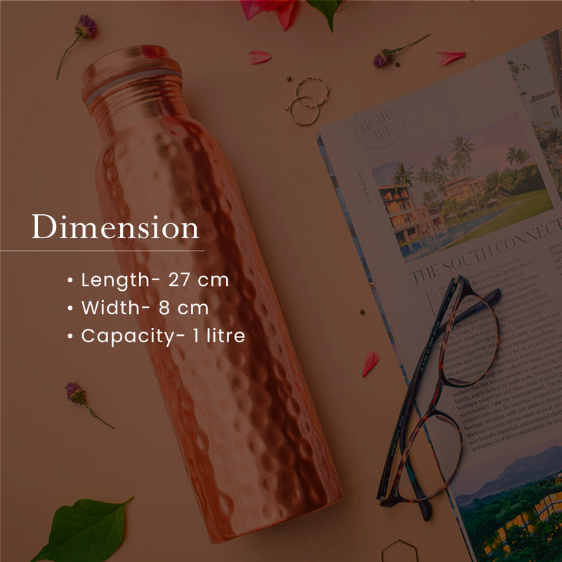 Copper Bottle | Hammered | 1 Litre