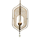 Home Decor Items | Brass Antique Hanging T Light | L-6.5 W-6.5 H-12.5, Chain-12 Inches.