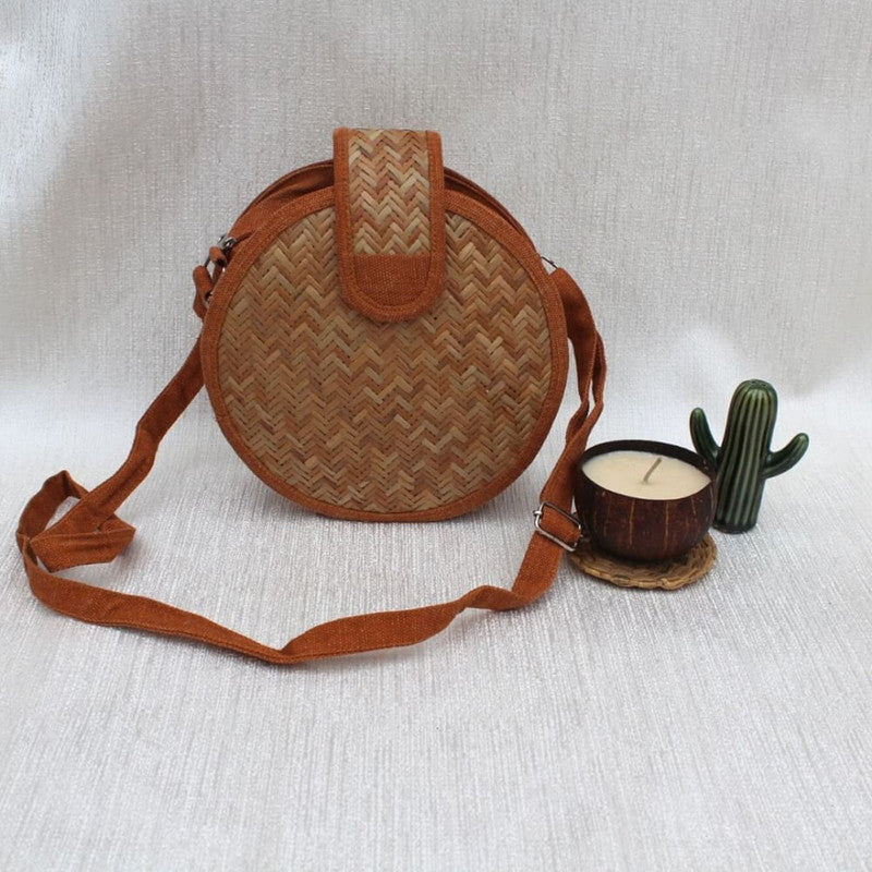 Jute Sling Bag | Brown & Tan