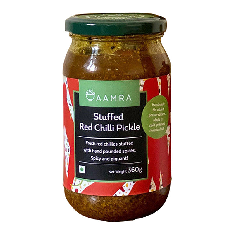 Handmade Stuffed Red Chilli Pickle | 180 g