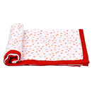 Organic Cotton Dohar Blanket for Kids | Red Heart | 100 x 100 cm.