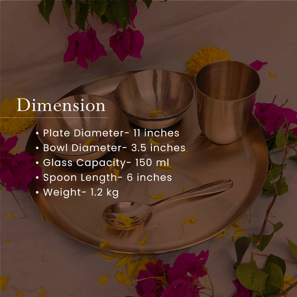 Kansa Dinner Set | Kansa Thali Set | 5 Pieces