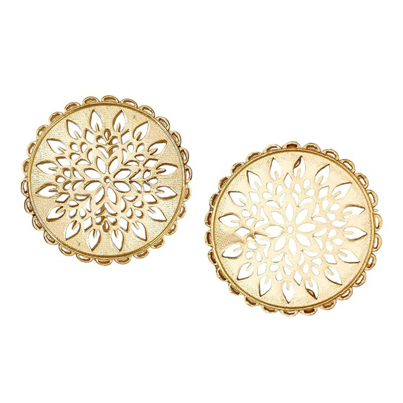 Brass Ethnic Studs | Gold Finish