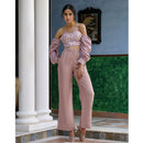 Linen Wide Leg Pants | Pink