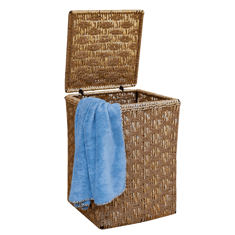 Upcycled Plastic Laundry Basket | Beige & Gold