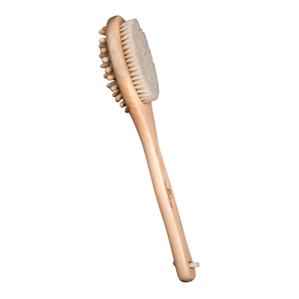 Wooden Body Brush | Double Sided Brush | 2 In 1 | Free Loofah