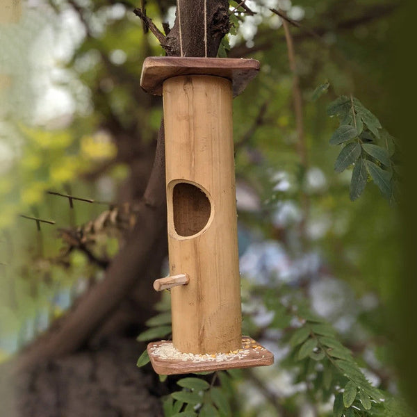 Bird House | Bird Nest with Adjustable Rope | Bamboo | 30 cm