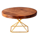 Wooden Cake Stand | Teak Wood | Gold