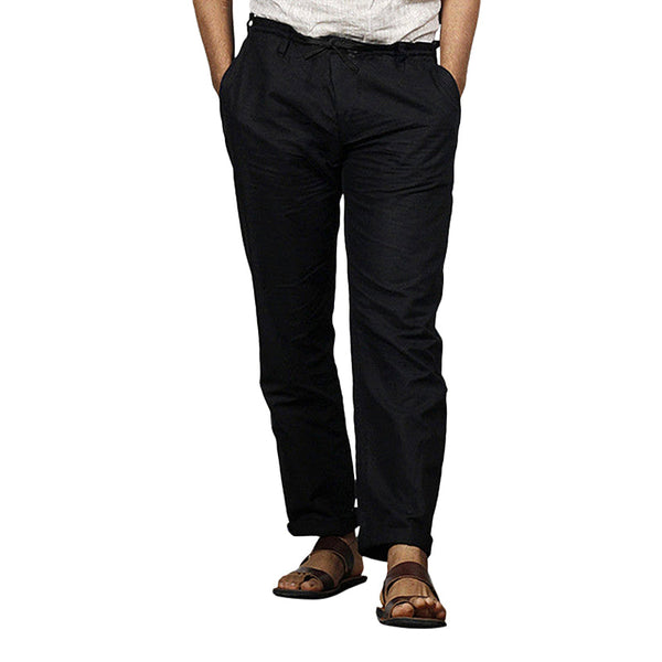 Cotton Linen Pants | Black