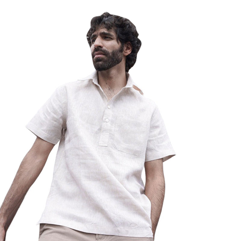 Linen Kurta for Men | Short Kurta | Beige