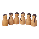 Birch and Bug Gifts for Kids | Wooden Peg Dolls for Kids | Non-Toxic Paints | Set of 6