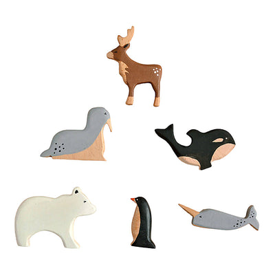 Birch and Bug Gifts for Kids | Wooden Animal Toys | Birch Polar Animals | BPA Free | Set of 6