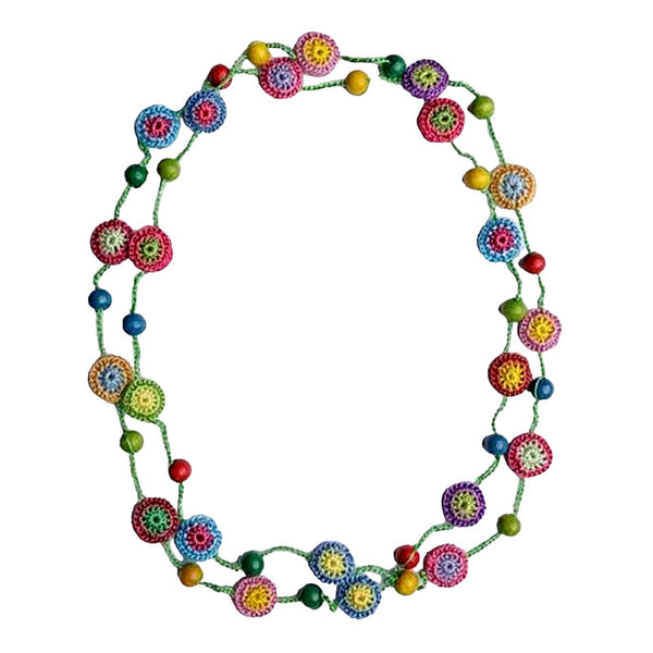 Wooden Beaded Thread Necklace | Multicolour