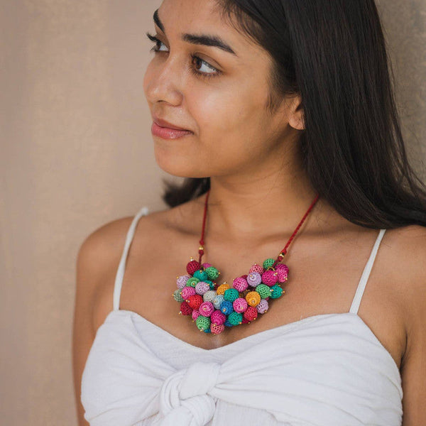 Brass & Cotton Thread Necklace.