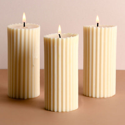 Soy Wax Scented Candles | Pillar Candles | Vanilla Cinnamon | Set of 3