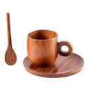 Sheesham Wood Cup & Saucer With Spoon.